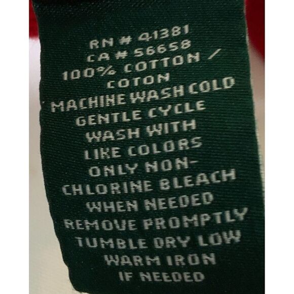 Lauren Ralph Lauren Red Cotton V-Neck Button Academia Midi Flare Dress Small - Picture 17 of 17